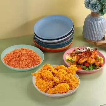 Набор из 8 обеденных тарелок, не содержащих бисфенол А, пригодных для использования в микроволновой печи, салатных тарелок для пасты, универсальных многоразовых обеденных тарелок