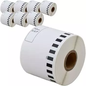 Набор из 8 рулонов этикеток совместимых с Brother для Brother [Совместимые Labo] DK-2205 QL-700 / QL-800 / QL-820NWB и т. д.