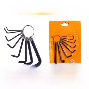 Набор из 8 шестигранных пружинных гаечных ключей с присоской и картой-упаковкой