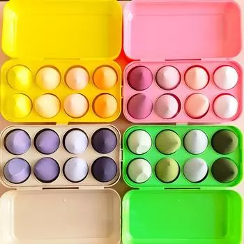 Набор из 8 шт., набор яиц для красоты, бесшовное размазывание, более гигиенично, предотвращает накопление бактерий, создает безупречный вид макияжа, футляр для яиц красоты