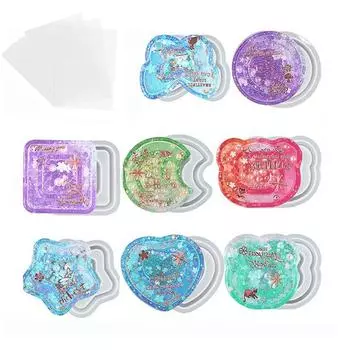 Набор из 8 силиконовых форм с 5 листами ПП, набор зыбучих песков, мягкая форма, УФ-смола, эпоксидная смола, сделай сам, милые подвески, аксессуары, украшения, многоразовые