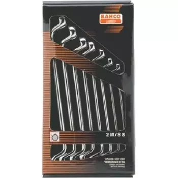 Набор из 8 стаканов BAHCO Deep Offset Double Mouth 2M/S8 серебряный