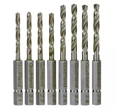 Набор из 8 сверл GodHand Quick Drill Bits для хобби (D) GH-DBQ-8D