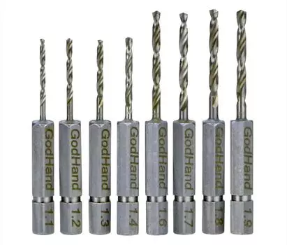Набор из 8 сверл GodHand Quick Drill Bits для хобби (С) GH-DBQ-8C
