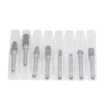 Набор из 8 твердосплавных фрез диаметром 6 мм для резьбы по дереву и металлообработки