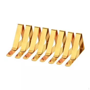 Набор из 8 зажимов для скатертей, держатели зажимов для столов для пикника на открытом воздухе, гибкая нержавеющая сталь для золотистый