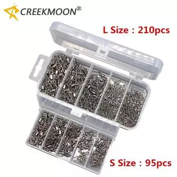 Набор из 95 шт./210 шт., высокоскоростной соединительный штифт для рыбалки, подшипник, вращающийся вертлюг из сплава с защелкивающимся тормозом, рыболовный крючок, снасти