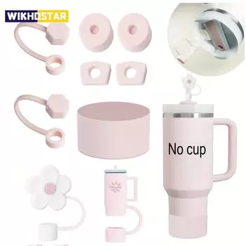 Набор из 9 аксессуаров, плюс 6 силиконовых заглушек, защищающих от проливания, 2 крышки для трубочек диаметром 9-10 мм, 1 чехол для Stanley Cup