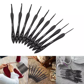 Набор из 9 крючков для вязания 2,0-6,0 мм, эргономичные спицы для вязания, практичные спицы для рукоделия