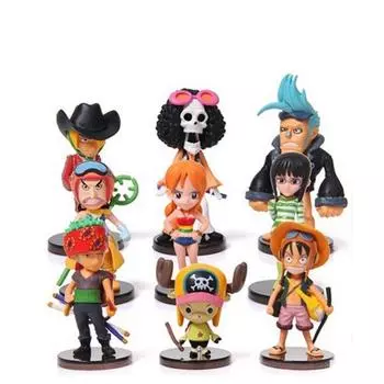 Набор из 9 предметов: цельные фигурки Нами Чоппер Луффи 5 см