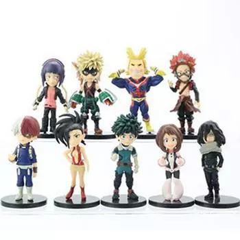 Набор из 9 штук. Фигурки Delicate My Hero Academy 8 см.