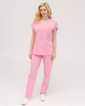 Набор из двух предметов, медицинские скрабы, унисекс, комплект униформы для врачей и медсестер, медицинская форма, хирургический костюм, топы + брюки, с v-образным вырезом, с короткими рукавами, тонкая ткань Tericoton