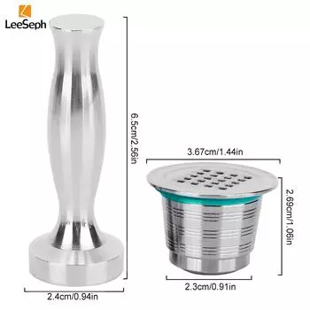 Набор из кофейных капсул из нержавеющей стали, чашка и темпер для кофе с ложкой-щеткой, для домашнего кафе, ресторана, бара, кофейные аксессуары