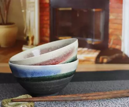 Набор из миски для риса и миски для малины Shigaraki, пара, рис, рис, модная парная миска, [Blueberry w909-13_909-14] столовая посуда, пара, керамика,