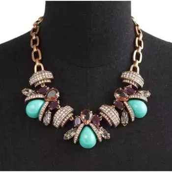 Набор из муравьиных когтей с подвеской и винтажным ожерельем из драгоценных камней, ювелирные изделия зелёный