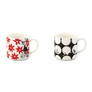 Пара кружек МУМИ-ТРОЛЛИ цветок микроволновка День Муми-троллей свадьба сделано в kuvio набор, точка, прибл.. 350 мл, безопасно, товары, скандинавский, подарок для мамы, посуда, подарок,