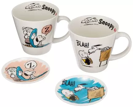 Набор из пары кружек Yamakasyoten, сделано в Японии PEANUTS SN850-158 белый