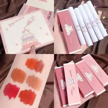 Набор из пяти предметов для глазури для губ Бархатный матовый блеск для губ Натуральная отбеливающая помада Увлажняющая увлажняющая грязь для губ Водонепроницаемая помада Стойкий макияж