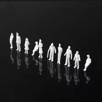 Набор из примерно 100 моделей диорамы Diorama Creation People White Mini Figure Prizer Scenery Collection Пластиковая модель Масштабная пластиковая модель Фигурка человека