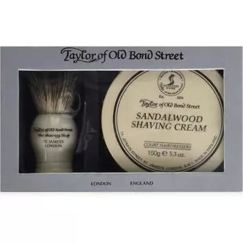 Набор из шариков крема для бритья Tailor of Old Bond Street Sandalwood + помазка для бритья, помазок + крем для бритья 150 г, 1 шт.
