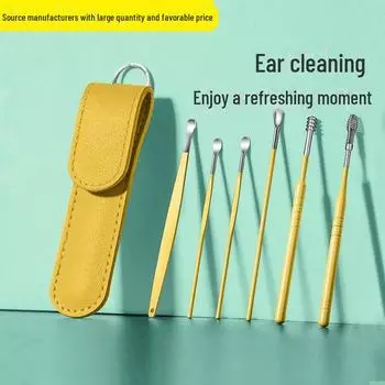 Набор из шести инструментов для чистки ушей из нержавеющей стали для взрослых
