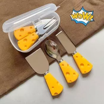 Набор из шести ножей для сыра, многофункциональный нож из нержавеющей стали для сыра и фруктов, вилка и ложка, симпатичный набор лопаточек для тостов и джема