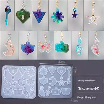 Набор из смоляных листьев и крестиков для сережек