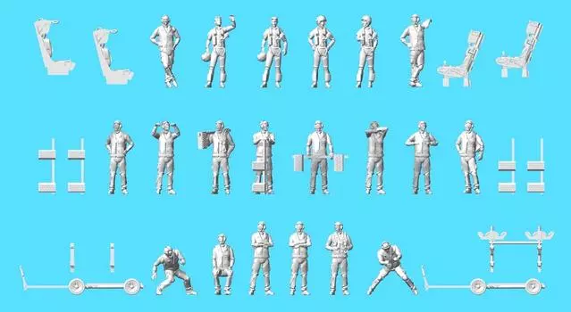 Набор из смолы HMA NAVY Deck Crew Figure At Rest 1/144 (Сцена ожидания/отдыха) HMAM3-103