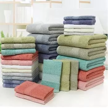 Набор из трех частей банных полотенец из чистого хлопка, полотенец и квадратных полотенец, набор мягких и впитывающих полотенец из цельного хлопка 3PCS белый