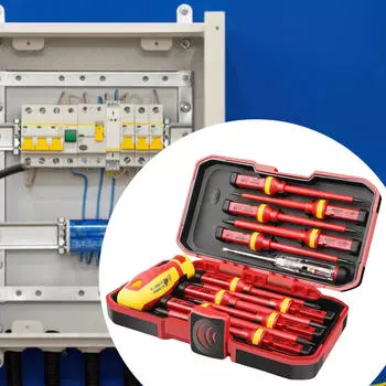 Набор изолированных отверток, тестер электрика, ручка-электрик с футляром для оборудования