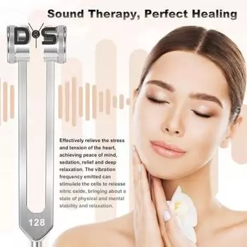 Набор камертонов 128 Гц/528 Гц из алюминиевого сплава, сенсорный камертон с молоточком, инструмент для медитации и йоги, для исцеления чакр, звуковой терапии A