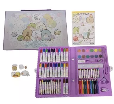 Набор канцелярских принадлежностей Sumikko Gurashi для начальной школы, рисунок, 86 цветных и наклейки, свинина, креветки, муха, ставрида, девочки, студенты, набор, типы,