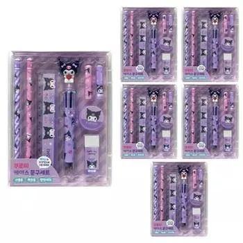 Набор канцелярских товаров в чехле Kuromi, фиолетовый, 6 шт.