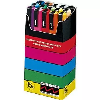Набор карандашей Mitsubishi Pencil Posca 15 цветов (Оптовая закупка) ПК-3М ПК-3М.15С [x3]