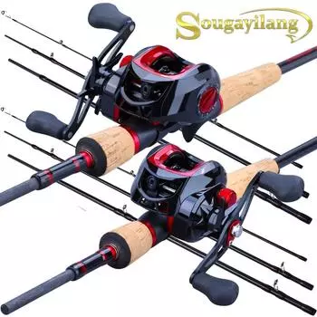 Набор катушек для удочек, 4 секции, дорожная удочка, передаточное число 7,1:1, катушки для приманки 17 + 1BB 2.1M Rod&Reel Left Hand