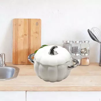 Набор керамических кастрюль для стильной трапезы и приема гостей белый