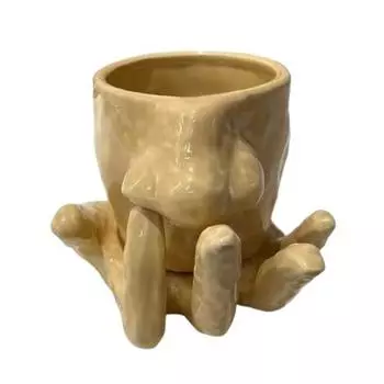 Набор керамических кружек Yousheng 410 мл с подставками для чашек, забавный дизайн с ковырянием в носу, чашка для чая и кофе, домашняя кухонная посуда для напитков хаки