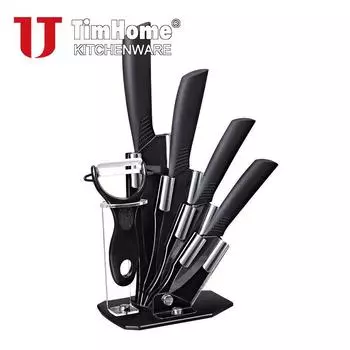 Набор керамических ножей 3456 дюймов + держатель ножа для рубанка для дыни, нож для нарезки, фруктовый нож, набор кухонных ножей