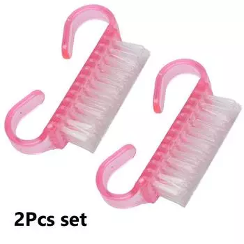 Набор кистей для дизайна ногтей, 2 шт., щетка для чистки ногтей для маникюра и педикюра, для очистки и удаления пыли синий