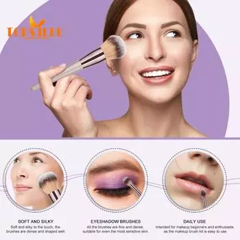 Набор кистей для макияжа 10/14 шт. - мягкая нейлоновая щетина, профессиональная кисть для теней, многофункциональная кисть для растушевки макияжа A