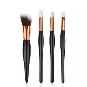 Набор кистей для макияжа, 4 шт., кисть для теней для век, кисть для тональной основы, инструмент для макияжа чёрный