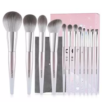 Набор кистей для макияжа CHUYAN Набор из 12 кистей для макияжа с косметичкой Кисть для хайлайтера Кисть для теней Милая кисть для макияжа Нос Набор кистей для макияжа