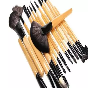 Набор кистей для макияжа из 24 шт., набор кистей для макияжа Marca из натуральной козьей шерсти Pinceau Maquillage чёрный