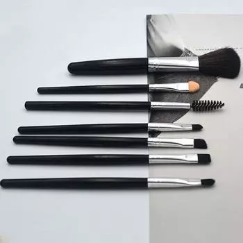 Набор кистей для макияжа из 7 предметов, пластиковая ручка, кисть для бровей, косметическая основа, кисти для теней