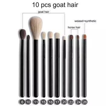 Набор кистей для макияжа OVW DLH, профессиональные синтетические козьи волосы премиум-класса, набор кистей для растушевки макияжа, необходимые инструменты для макияжа, дорожный набор