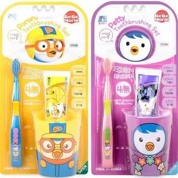 Набор кистей для младенцев Pororo with Pororo Chikachika Pororo + Patty, 1 комплект