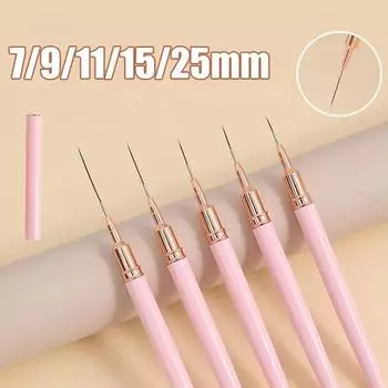 Набор кистей для подводки ногтей 7/9/11/15/25 мм, ручка для дизайна ногтей, кисть для рисования линий, полосатая живопись, ручка для цветов, маникюрные инструменты для дизайна ногтей красный