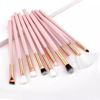 Набор кистей для теней для век, профессиональные 10 шт., кисти для макияжа, подводка для глаз, кисть для губ, косметические инструменты для макияжа чёрный