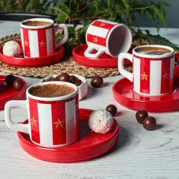 Набор кофейных чашек, 12 предметов, 6 персон