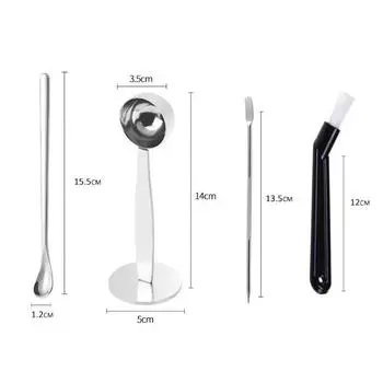 Набор кофейных принадлежностей из нержавеющей стали Ложка для размешивания кофе Ложки для смешивания Ложка для прессования порошка Градуированная ложка Игла для вытягивания цветов